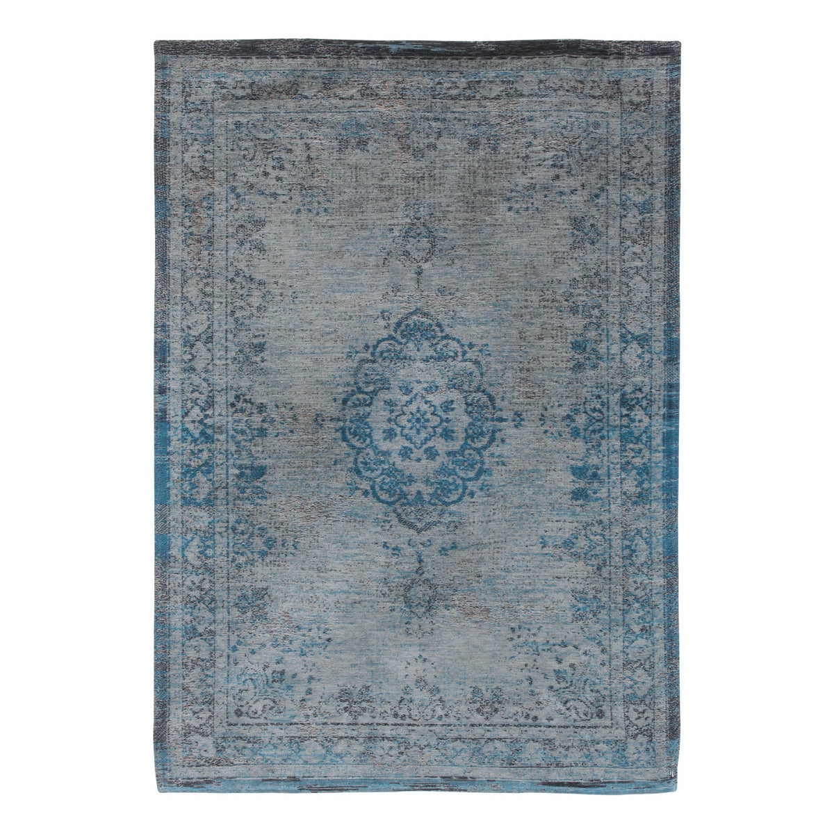 Louis De Poortere vloerkleed Grey Turquoise - blauw - 80x150cm