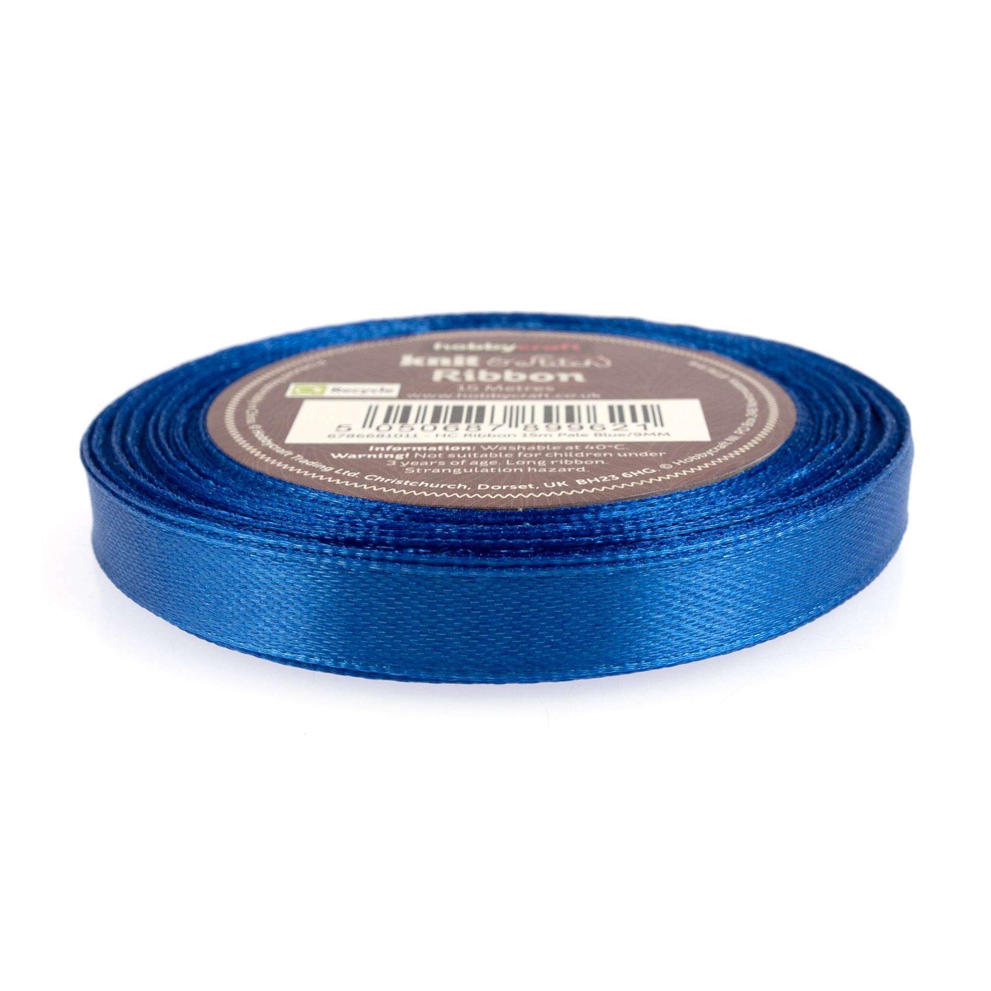 Pale Blue Satin Ribbon 9mm x 15m