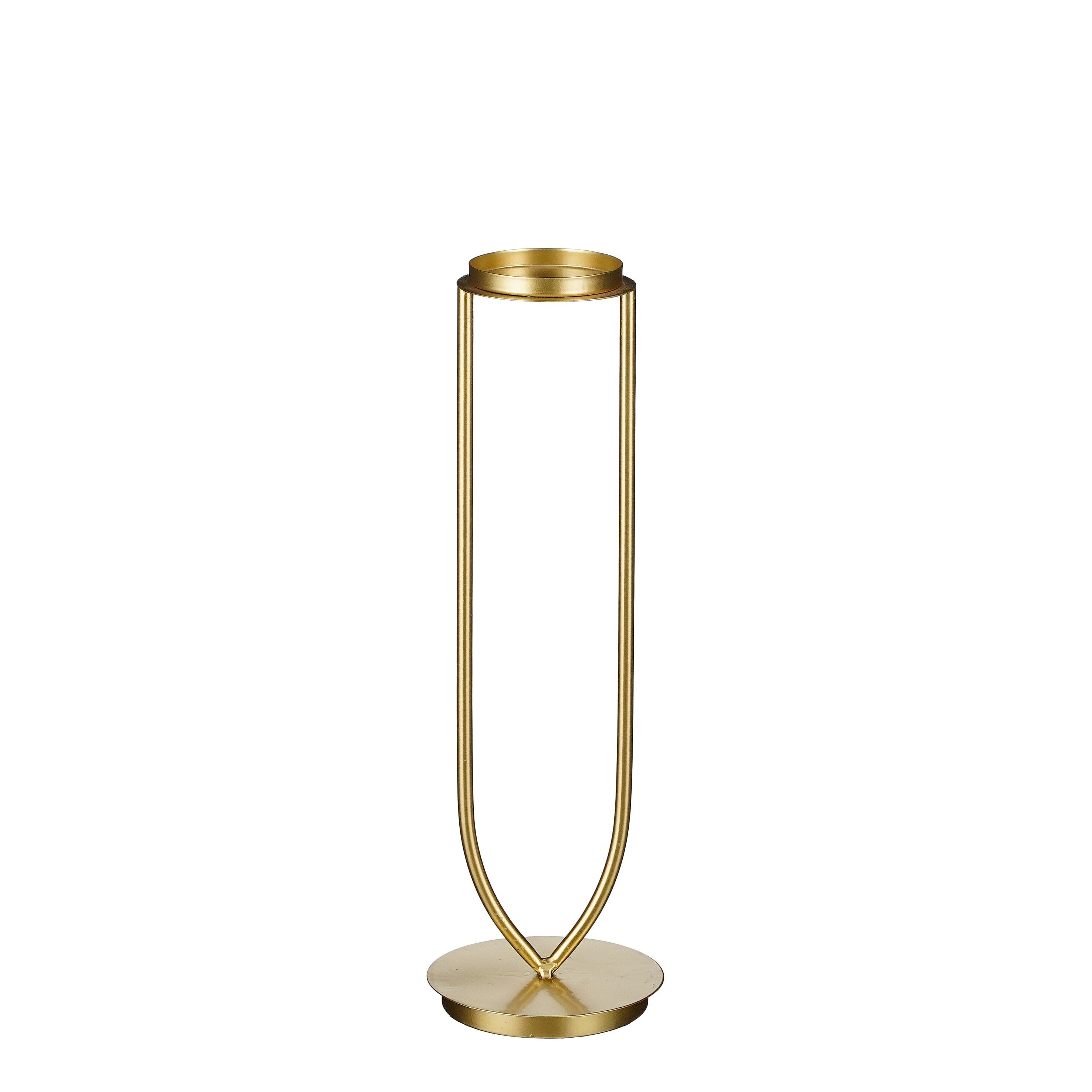 Mica Decorations Aletta Kandelaar - L15 x B15 x H48 cm - Metaal - Goud