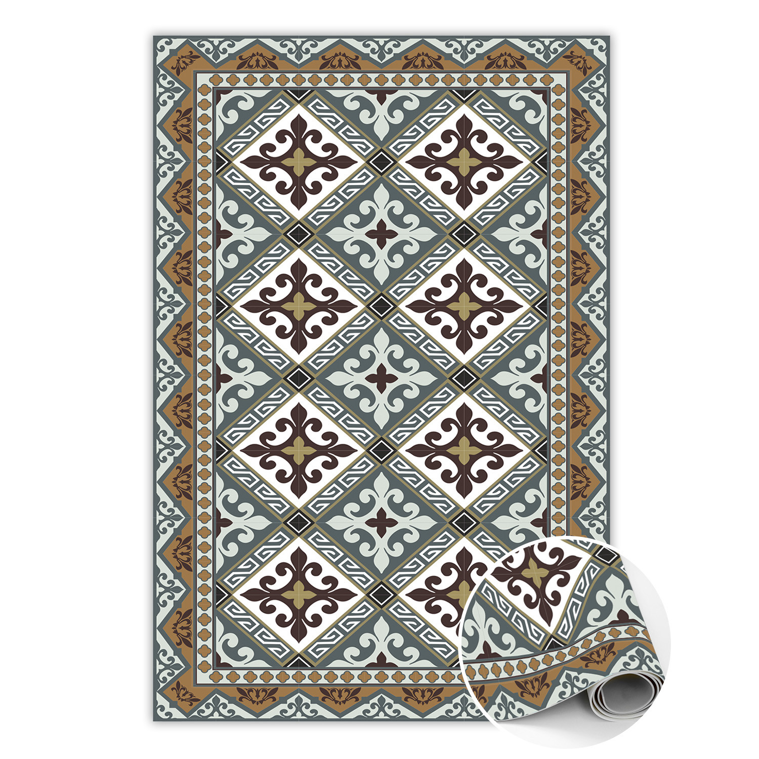 Dywan winylowy 60x90 cm - geometryczne kwiaty