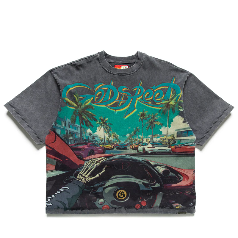 Godspeed New York Power Steering Tee - Grey Wash