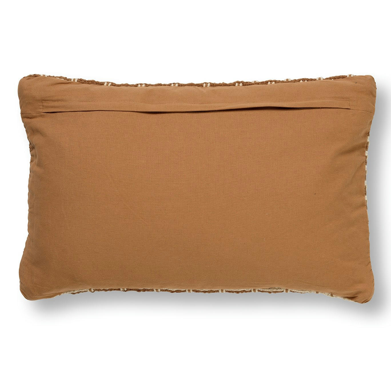 DANA - Coussin - marron en coton 40x60 cm avec un motif à carreaux