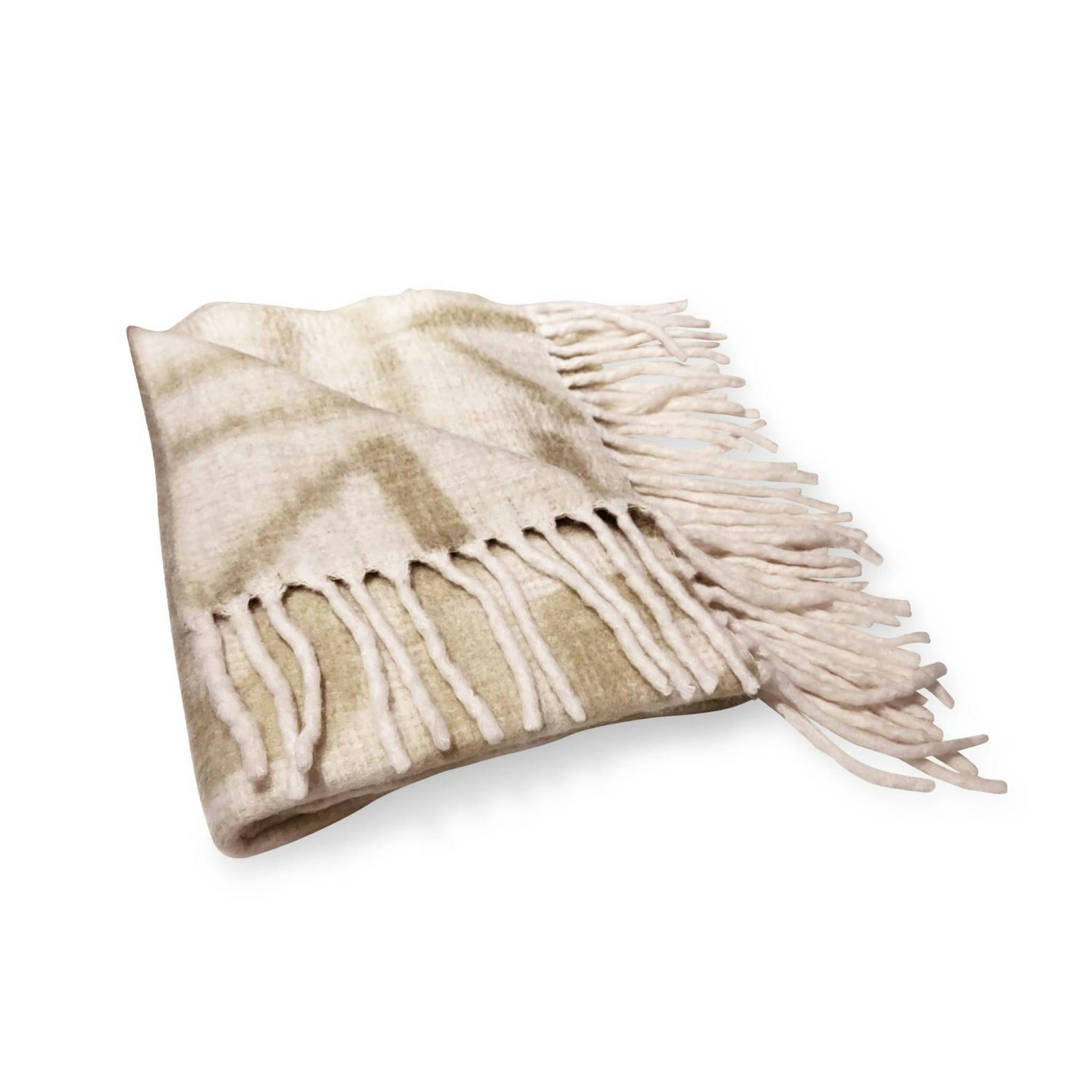 PHARI - Plaid beige 130 x 170cm