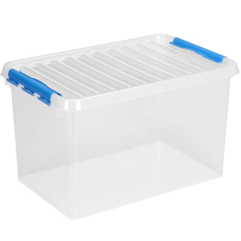 Box de rangement Q-line transparent et bleu 62 L SUNWARE