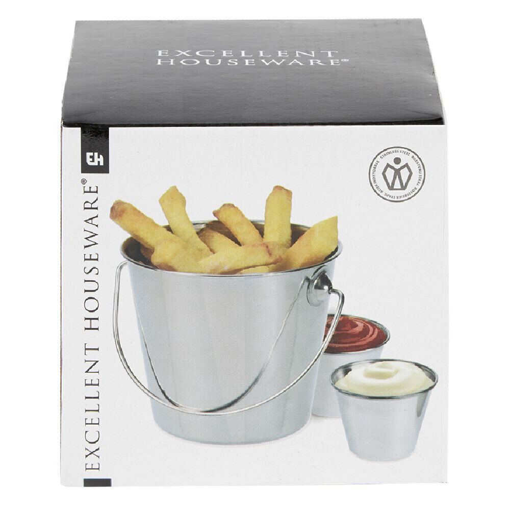 Seau pour frites inox argenté