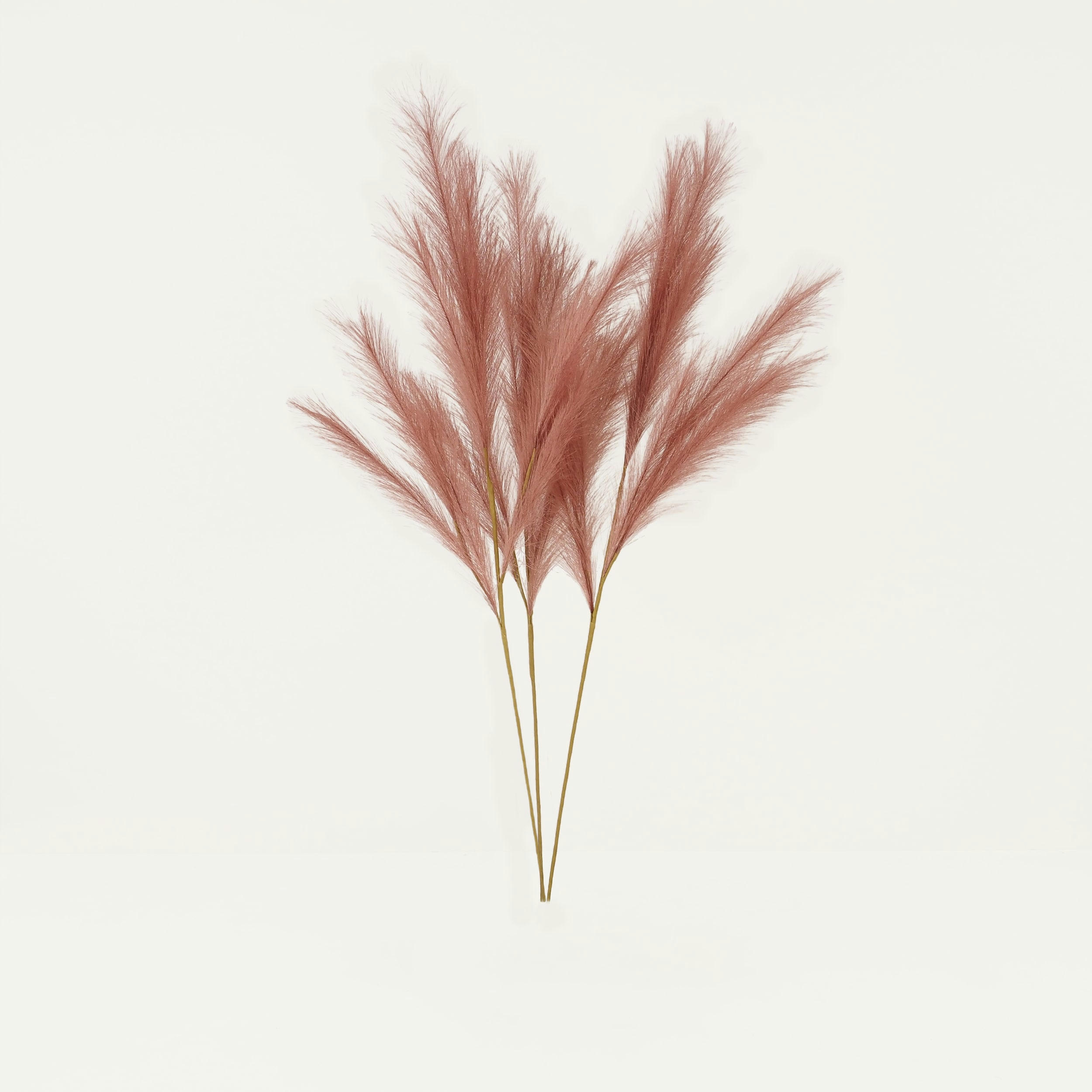 - Plumeau artificiel terracotta 110cm lot de 3