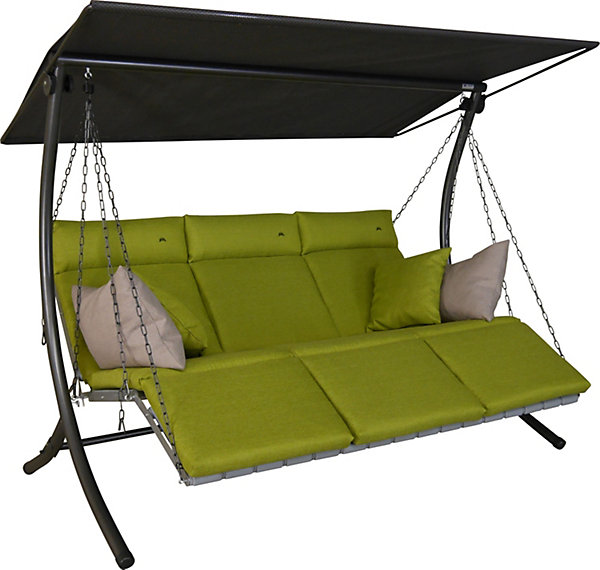 balancelle Luxus Smart - balancelle de jardin pour s'asseoir, s'allonger et se détendre, avec fonction lit, vert