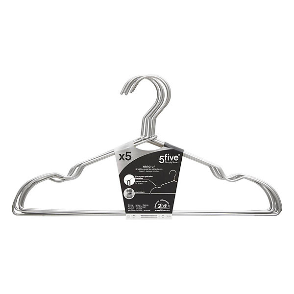 Lot de 5 cintres Hang' Up - Argent- 5five