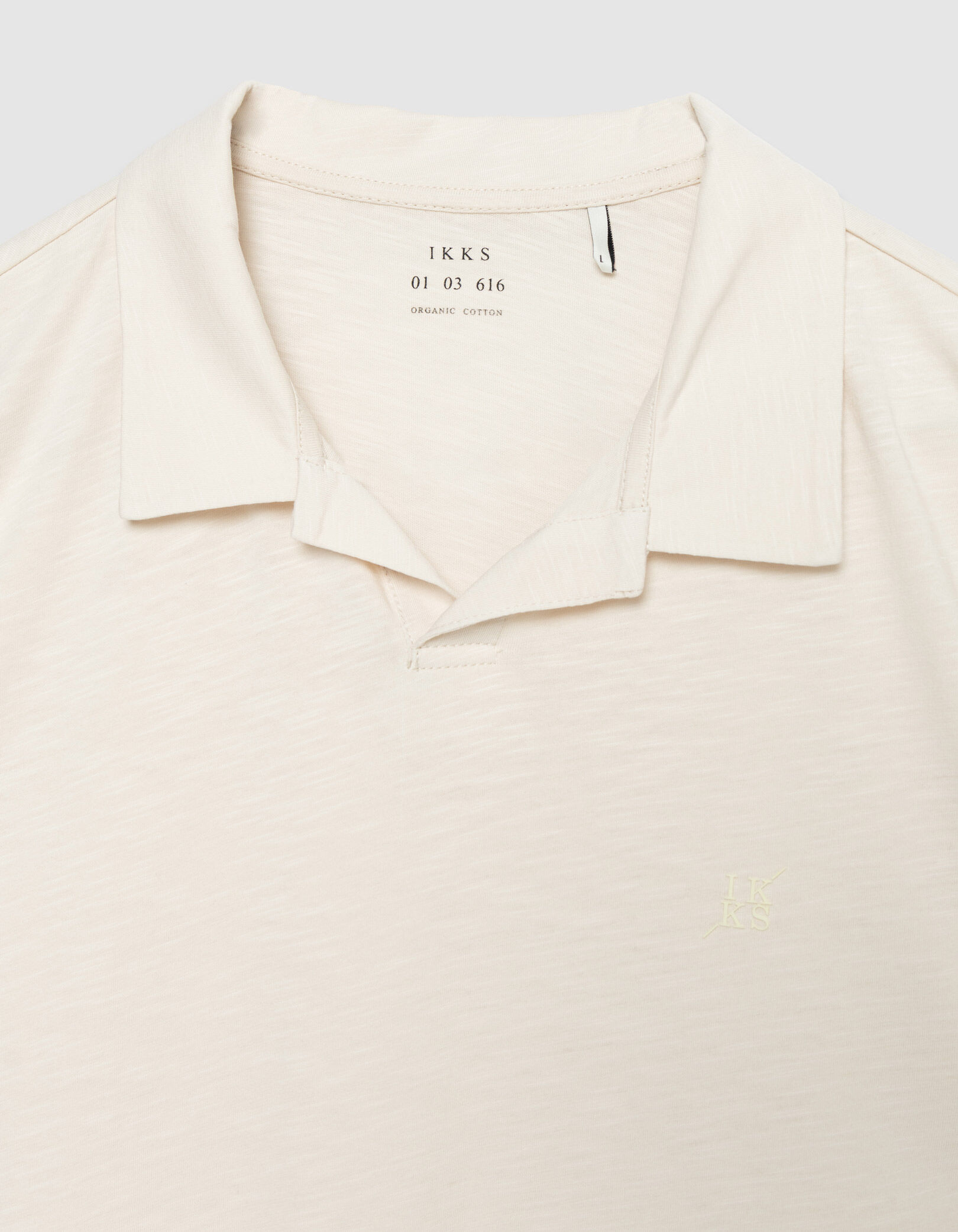 Polo manches courtes beige coton bio flammé Homme