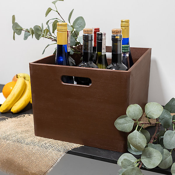 Creative Deco Caisse Bois Rangement Marron 39 x 29 x 23 cm ( /- 1cm) - Boîte de Rangement Bois Cuisine - Caisse Rangement Bureau