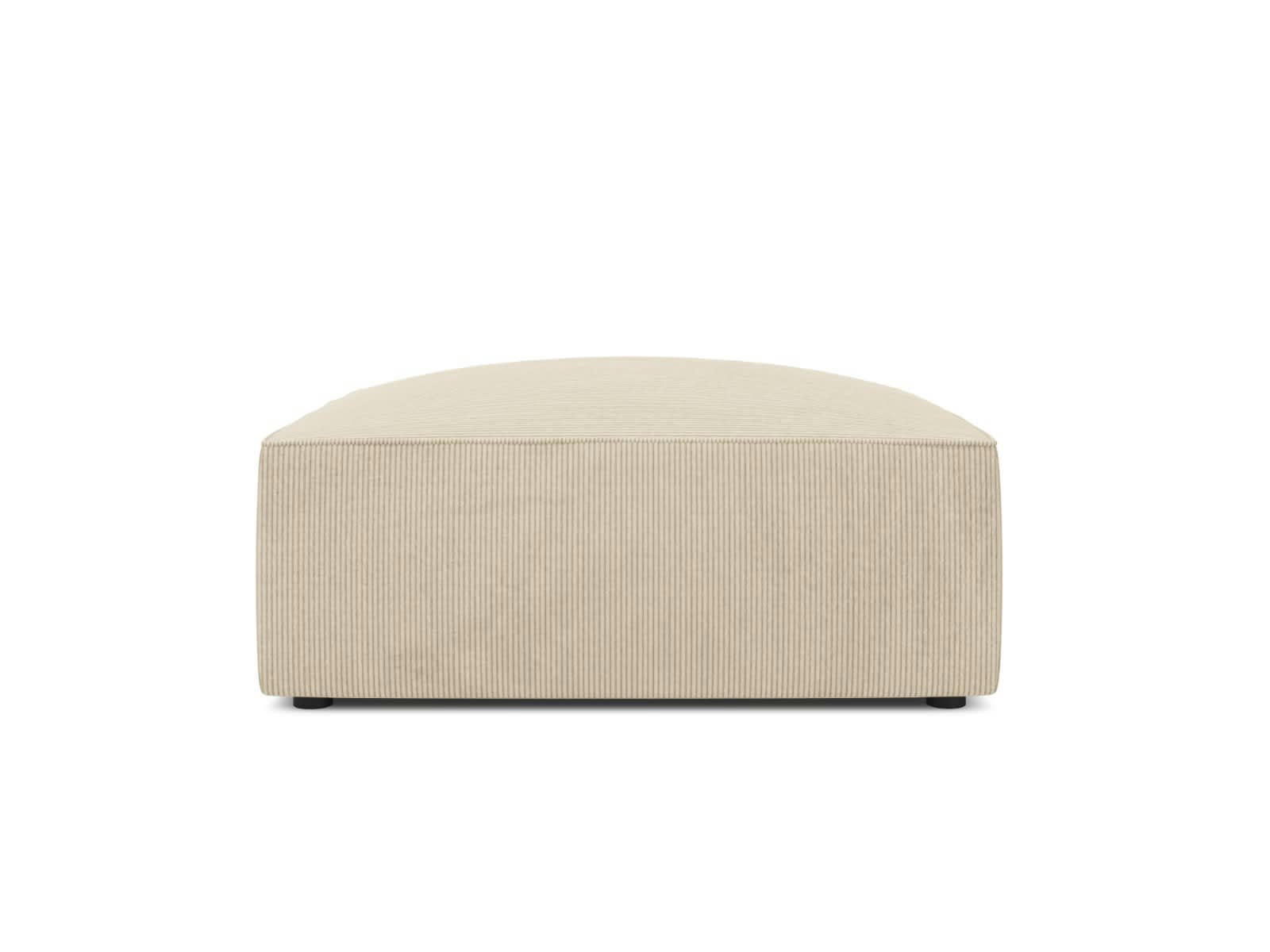RUBY - Pouf 1 place en tissu velours côtelé beige clair