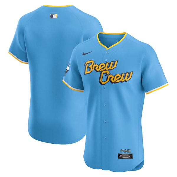 Milwaukee Brewers Nike City Connect Elite Jersey - Powder Blue