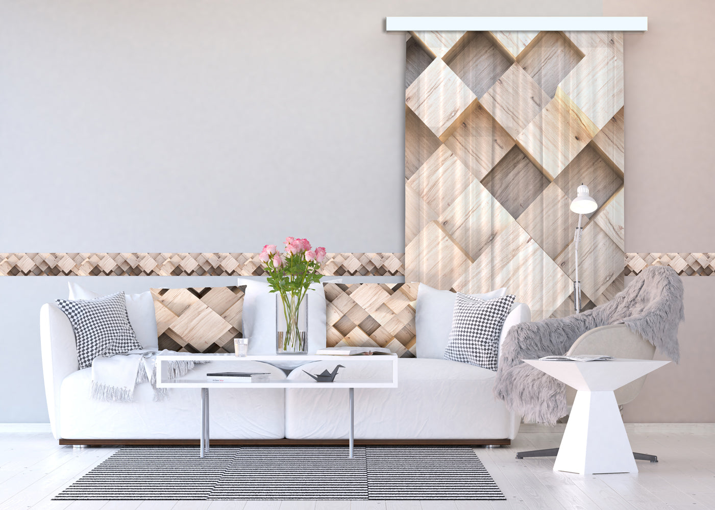 Sanders & Sanders zelfklevende behangrand hout motief bruin en lichtbeige - 500 x 14 cm - 600065