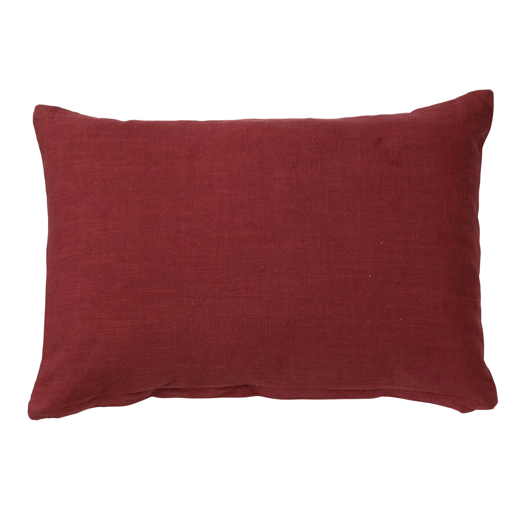 - Coussin rouge en velours 40x60 cm avec motif rayé