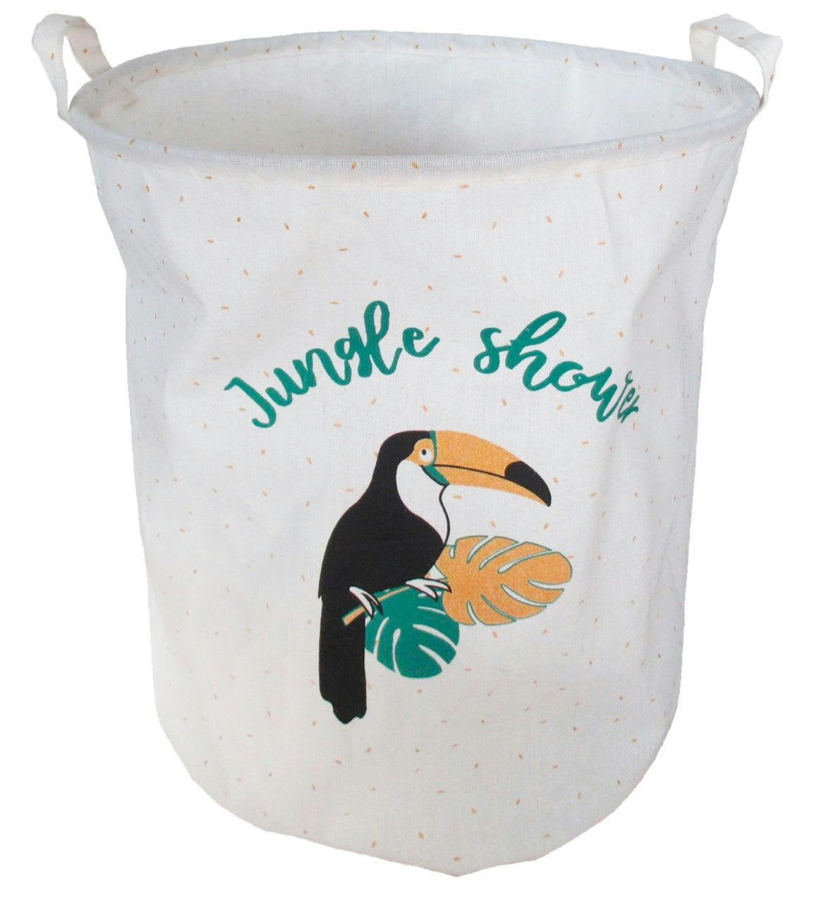 TOUCAN - Panier à linge toucan en polycoton H38cm