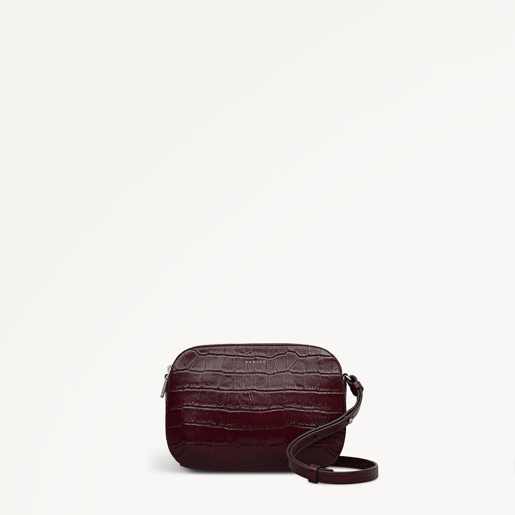 Dukes Place - Faux Croc Medium Ziptop Cross Body Bag - RHE11801