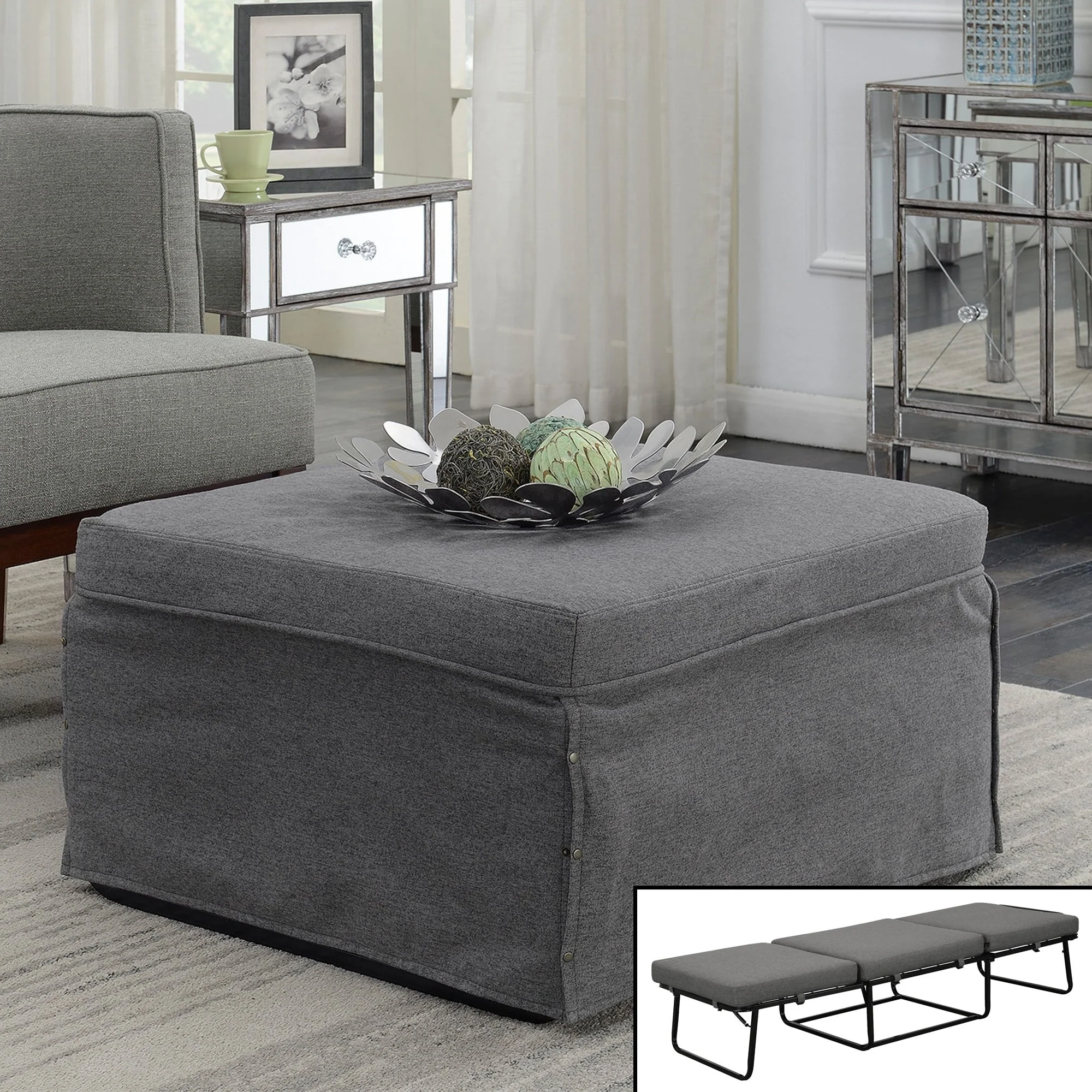 Convenience Concepts Designs4Comfort Folding Bed Ottoman Coffee Table