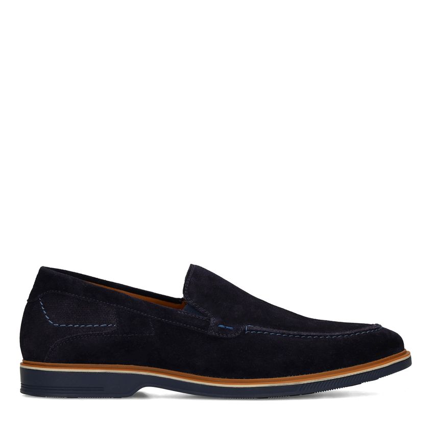 No Stress Donkerblauwe suède loafers