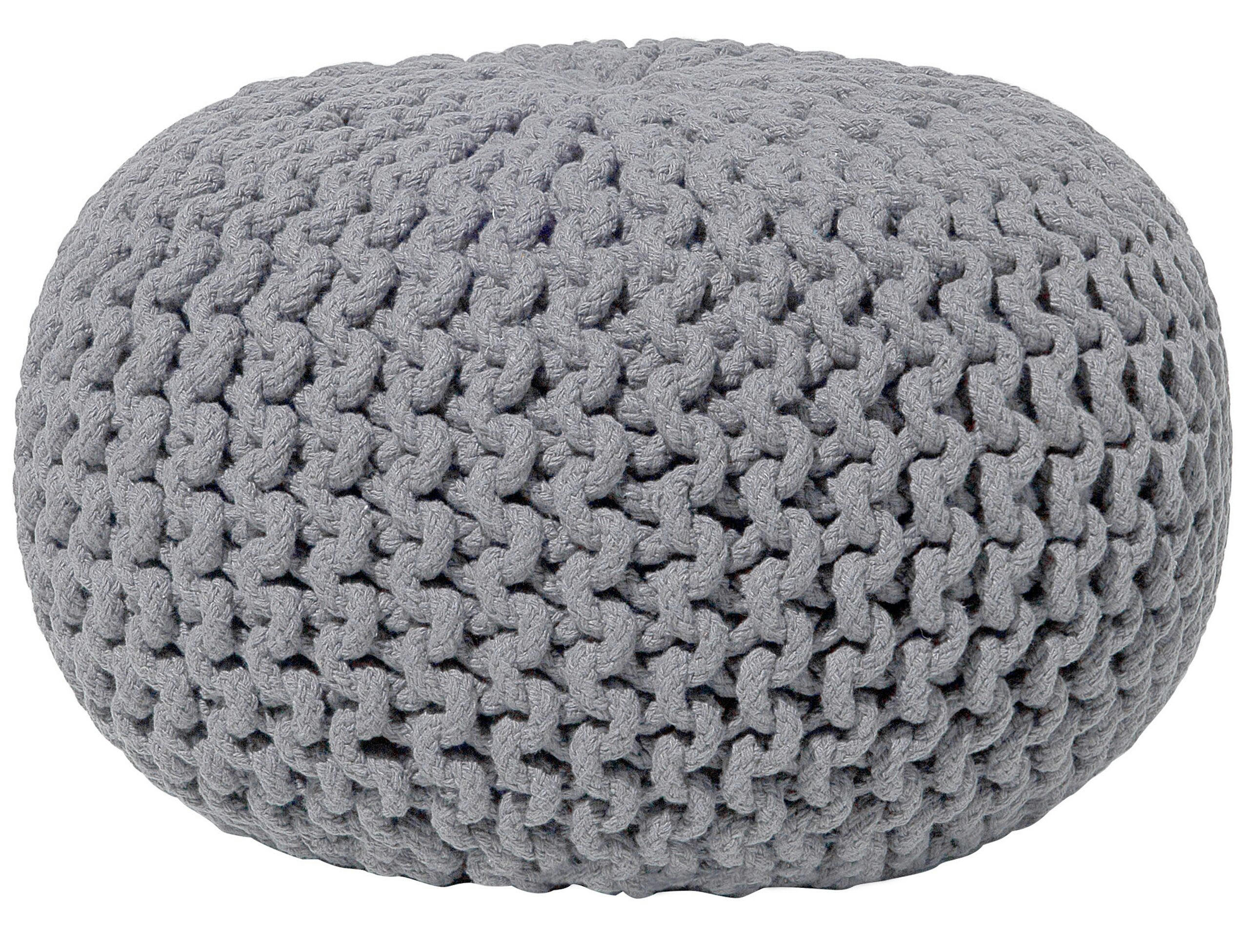 CONRAD - Pouf en coton gris foncé 40 x 25 cm