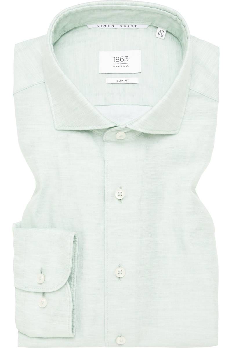 ETERNA 1863 Soft Tailoring Slim Fit Leinenhemd grün, Einfarbig