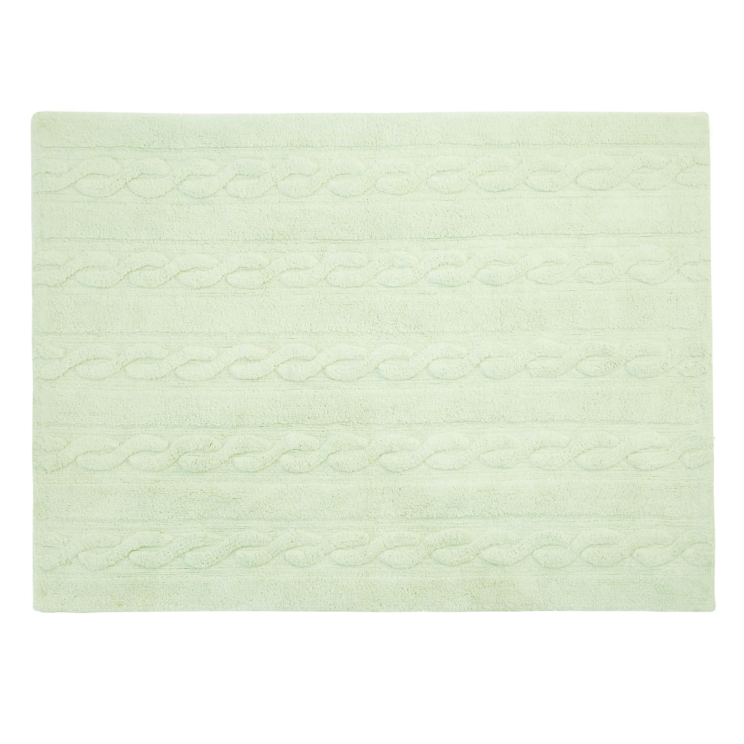 TRESSE - Tapis coton motif tresse vert 120x160