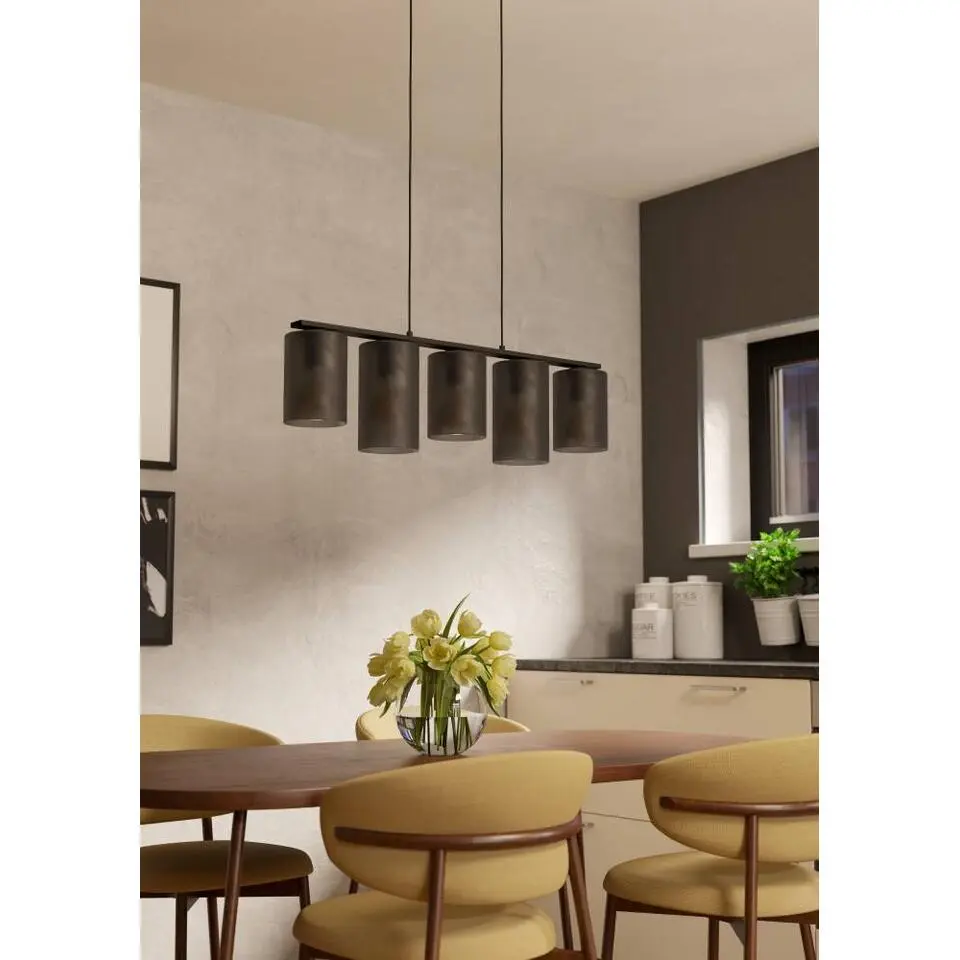 EGLO Colomera Hanglamp - E27 - 80 cm - Zwart/Mat Grijs