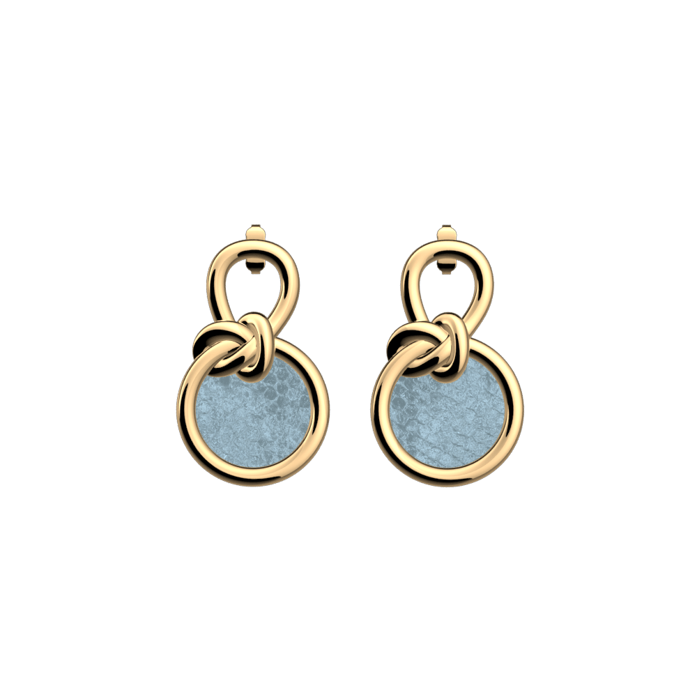 Boucles d'oreilles Ariane, cuirs réversibles Vert Antique / égée
