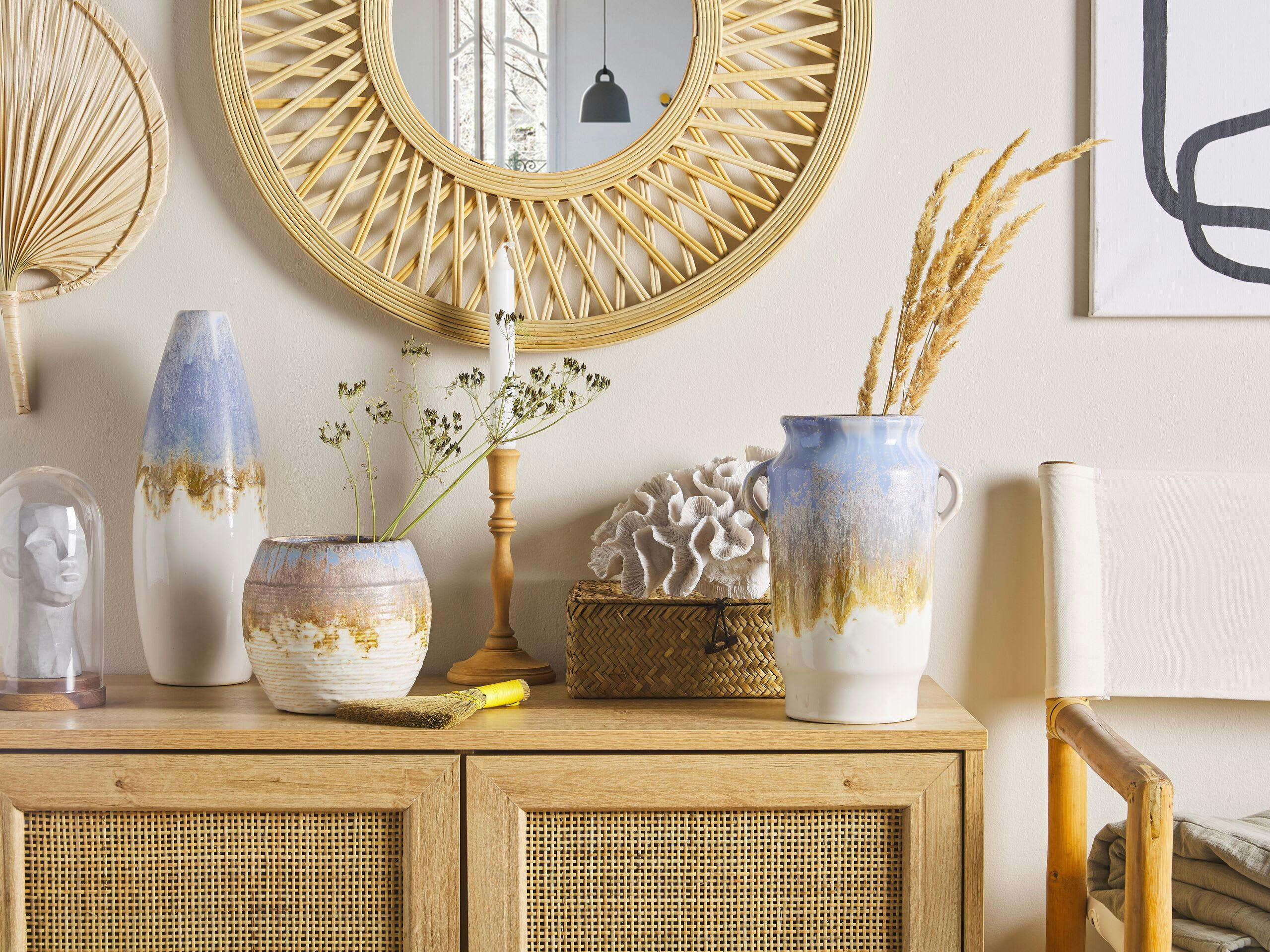 BRAURON - Vase à fleurs multicolore 34 cm