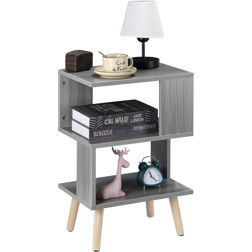 3-Tier Wood Side Table for Small Spaces