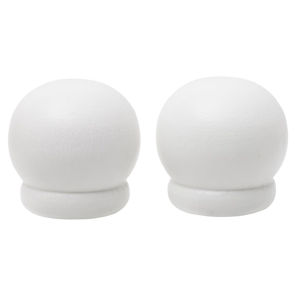 Embout de tringle anglais en bois blanc laqué Ø20mm x2