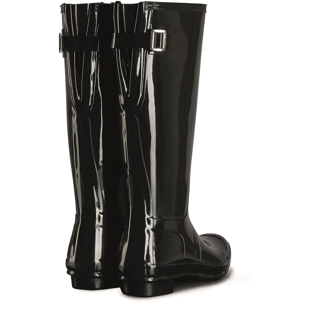 Hunter Tall Back Adjustable Gloss Wellington Boots