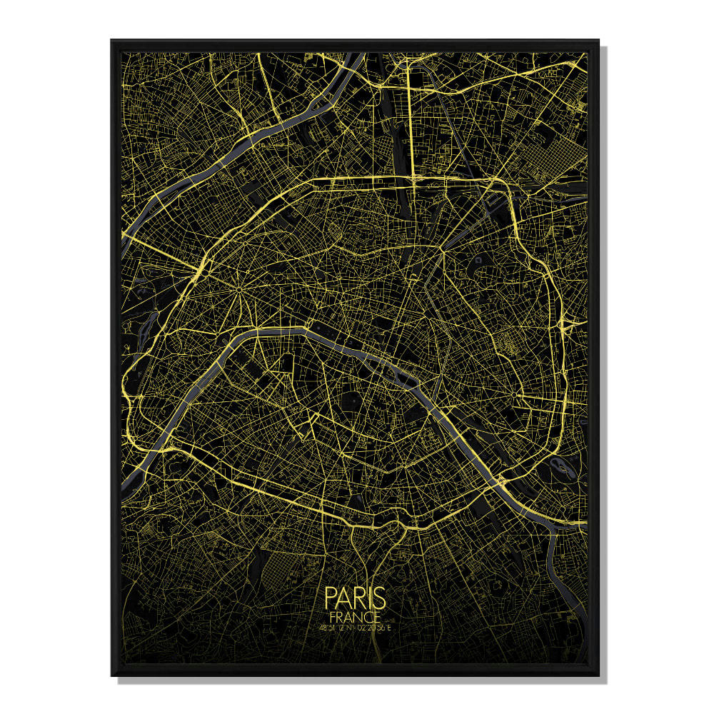 - Affiche Paris Carte Nuit 40x50