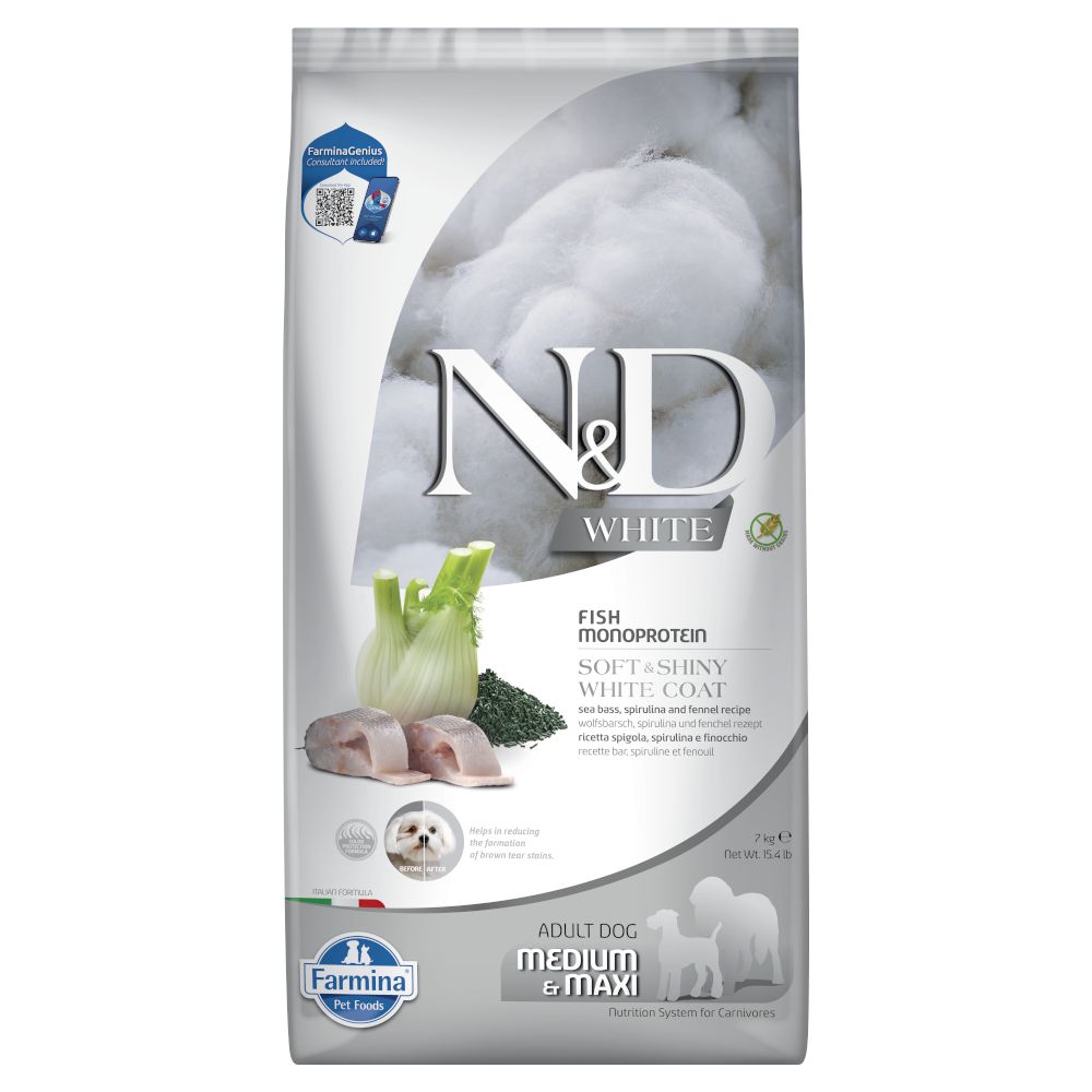 Farmina N&D Dog Adult Medium/Maxi White Seabass - Fennel & Spirulina