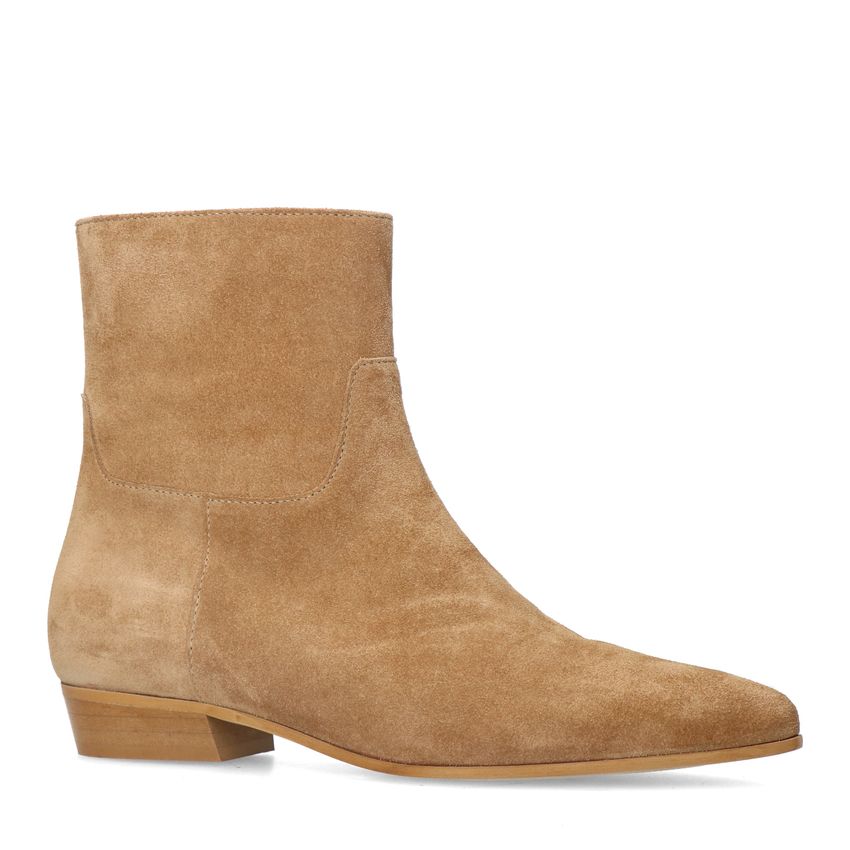 Manfield Beige suède chelsea boots