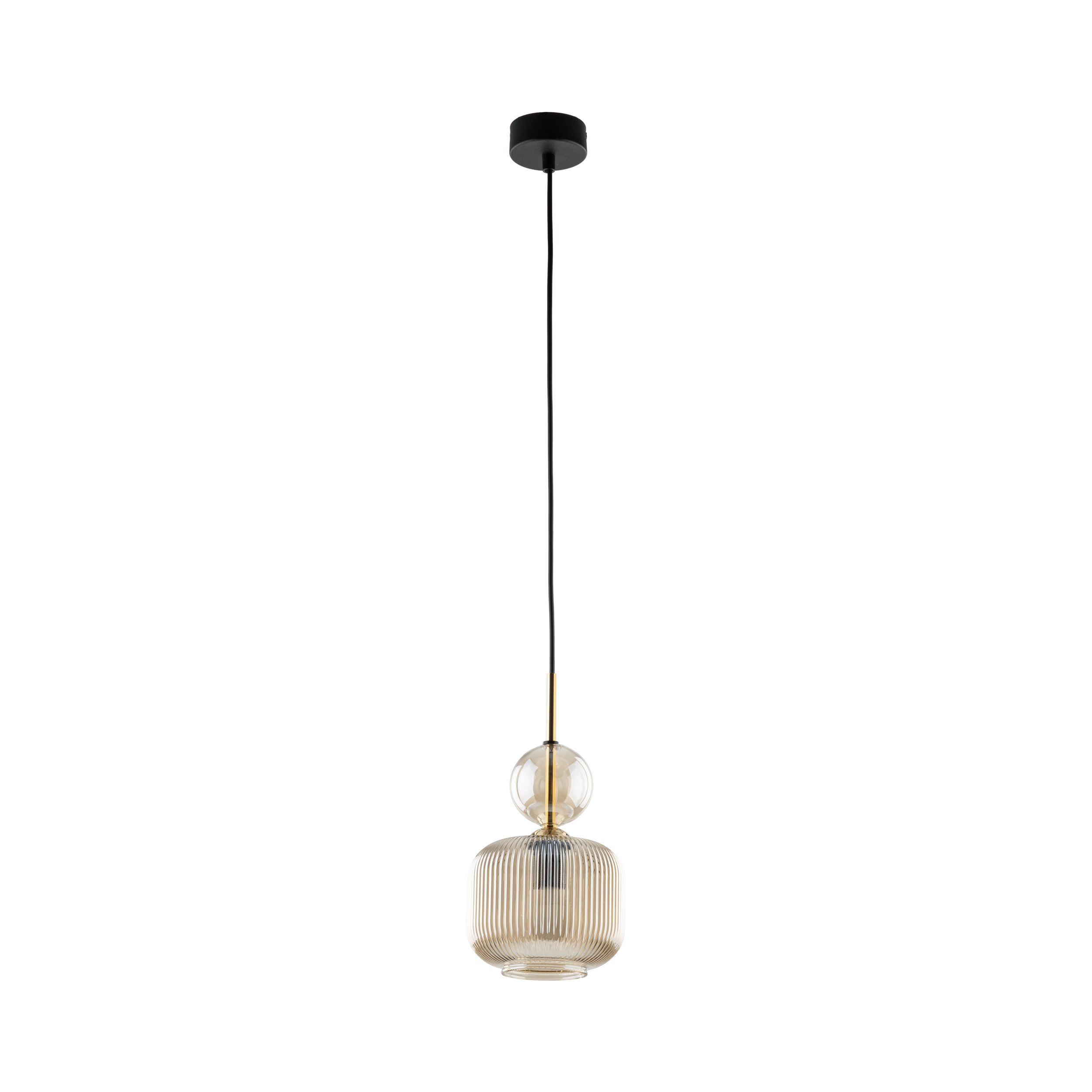 Lampa Wisząca Tk Lighting Sophia Koniakowy Ryflowany Klosz 1Xe14