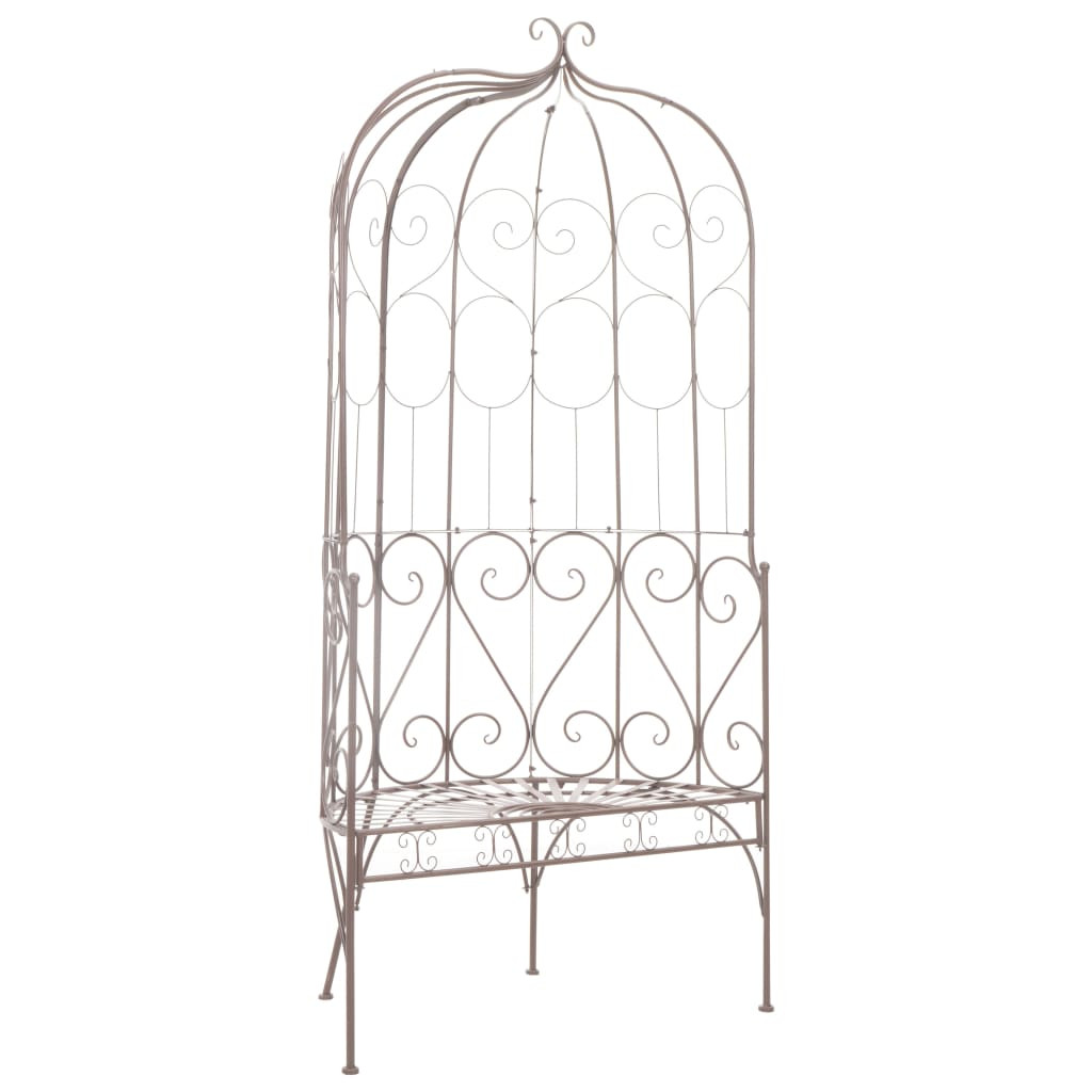 Ławka ogrodowa Brąz 95 cm Metal vidaXL