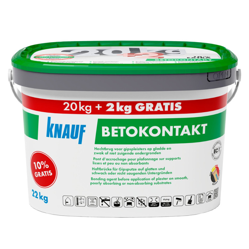 Enduit d'accrochage Betokontakt 20 kg   2 kg gratuit KNAUF