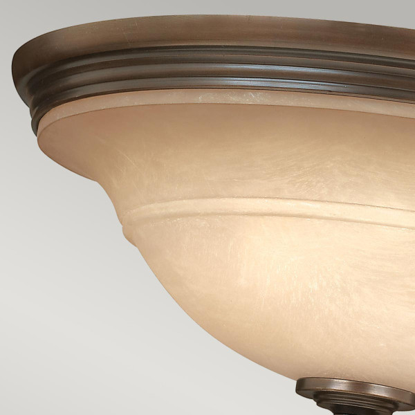 Plafonstary brązowo-beżowy okrągły 44,5cm Plymouth 3xE27x60W IP20 Hinkley