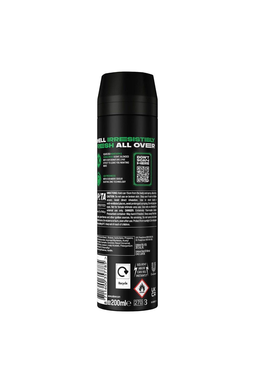 Lynx Africa Body Spray XL 48-Hour HD Fragrance Deodorant, 200ml