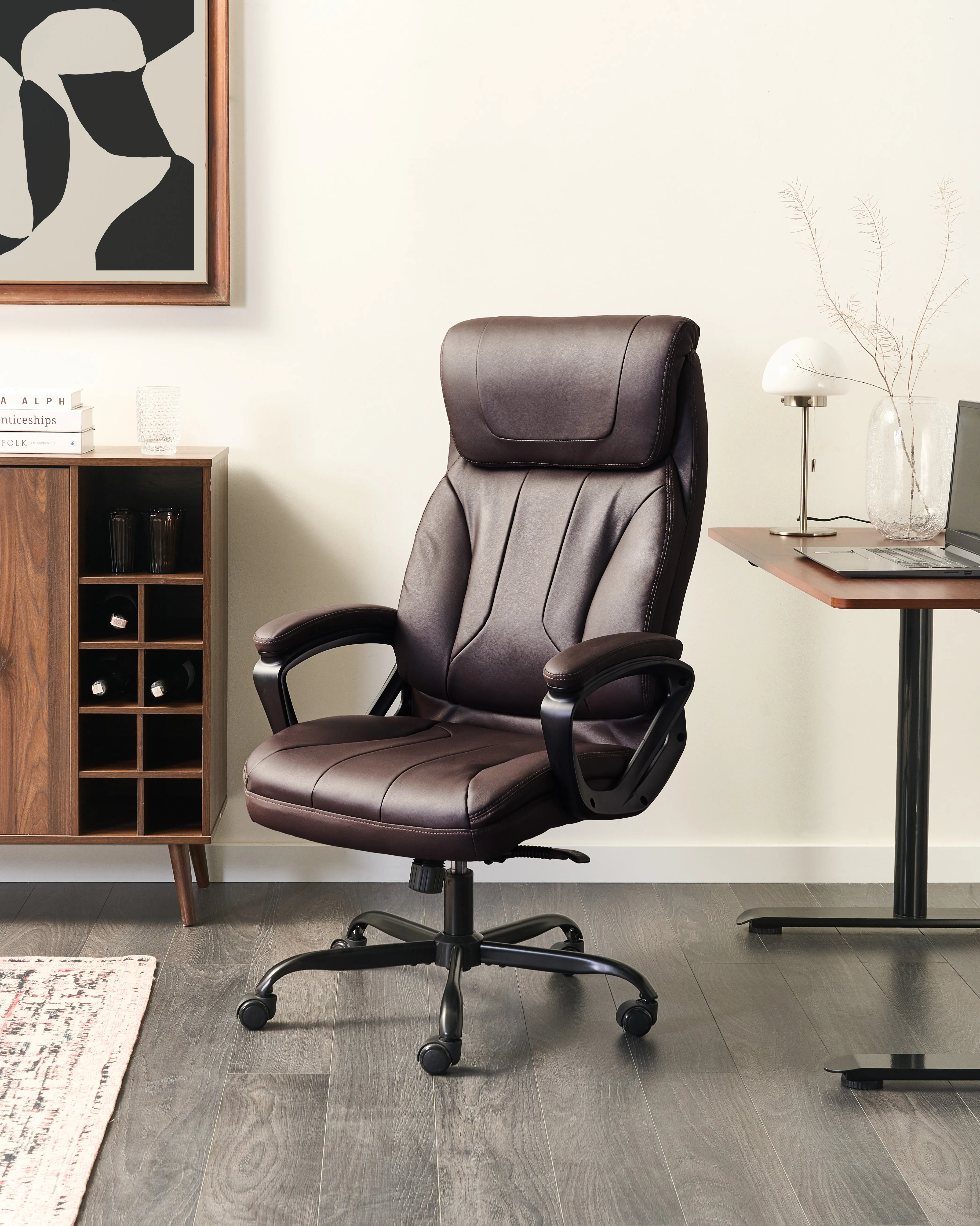 Executive Chair PROUD Faux Leather Dark Brown