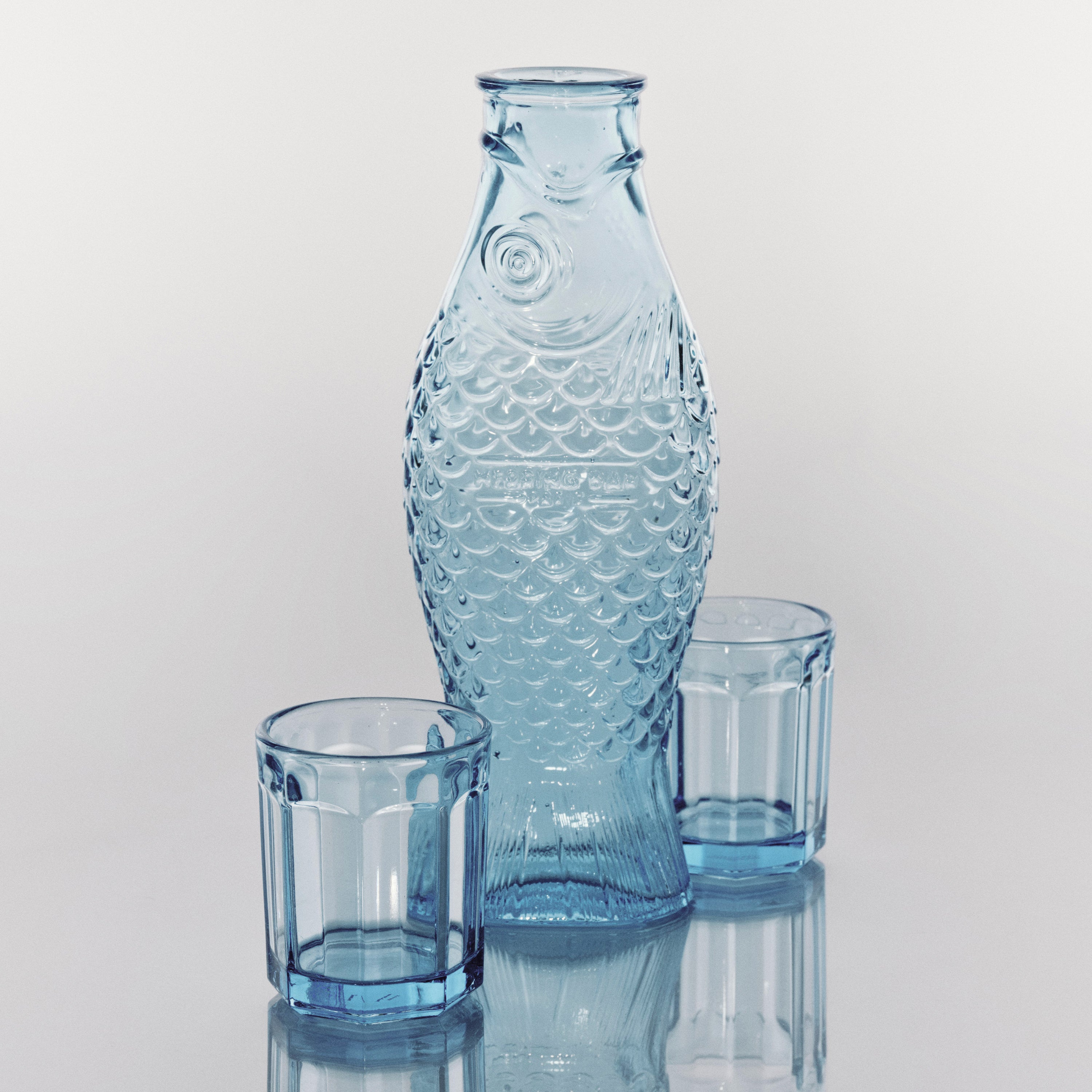 SERAX - Paola Navone - Fish & Fish Karaf incl. 2 Glazen - Blauw
