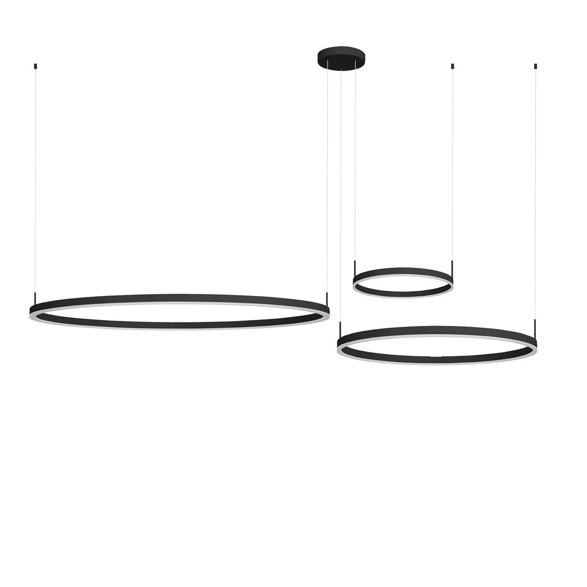 Lampa wisząca Jolieta czarno-biała LED 3x102W Odcienie bieli 9900lm IdeaLED