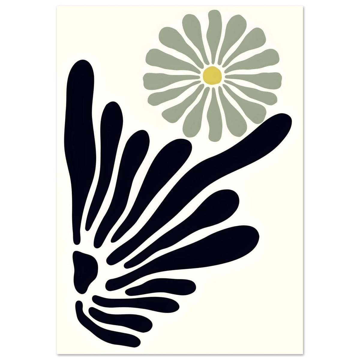 Artfulprints Poster Matisse – Floral symphony  - A4 21x29.7 cm - Zwart