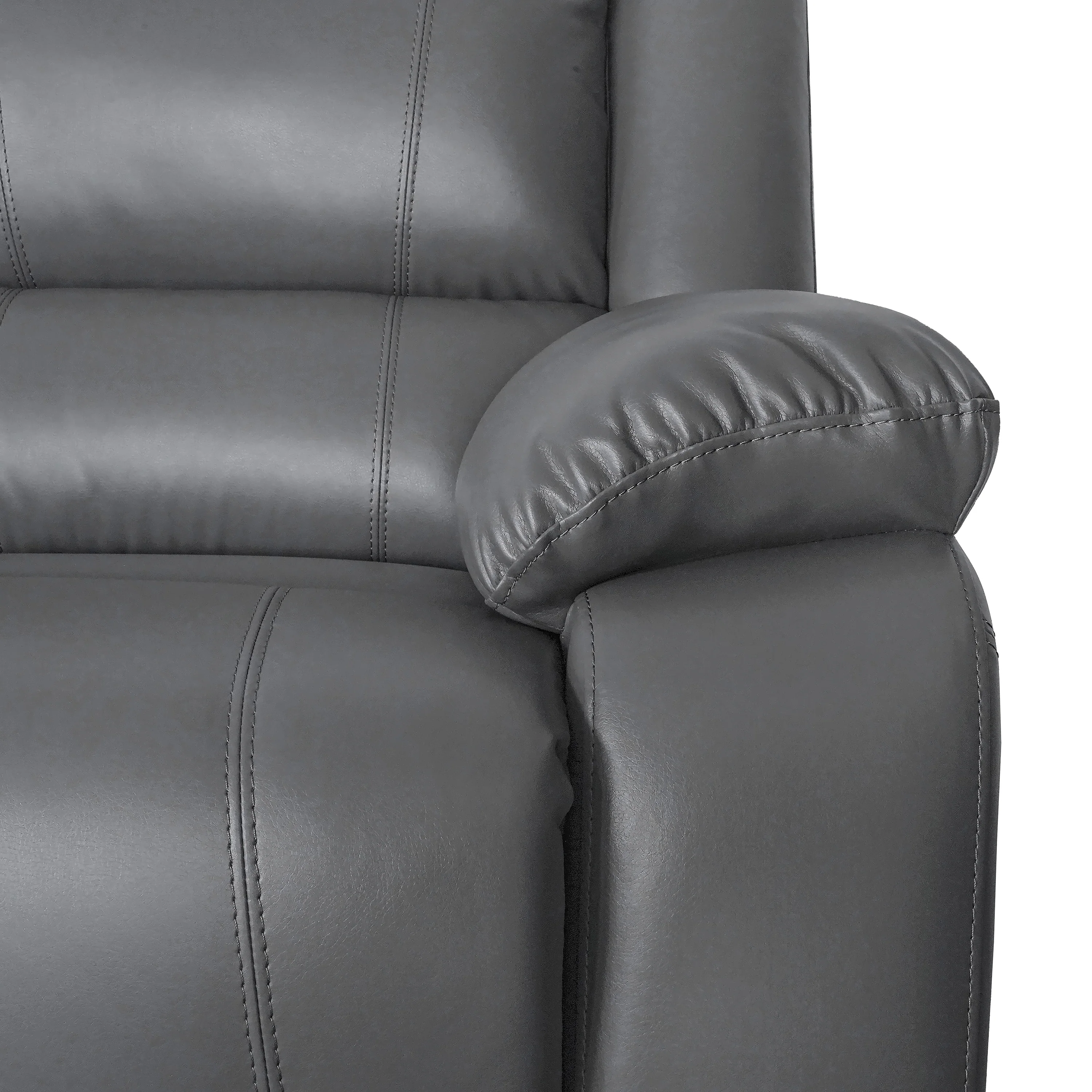 2-Piece Classic Faux Leather Manual Reclining Living Room Sofa Set with Console and Cup Holders