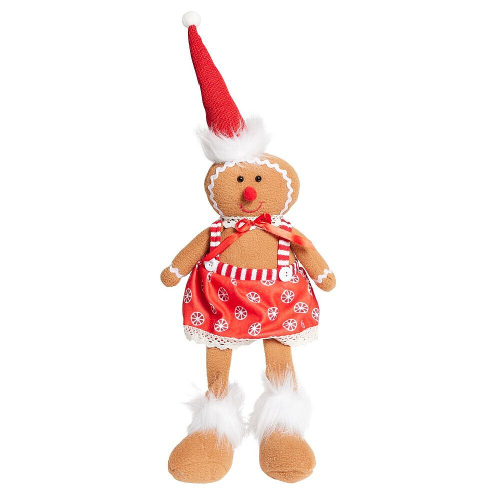 Bonhomme pain d'épice déco No&euml;l avec jambes pendantes H48cm