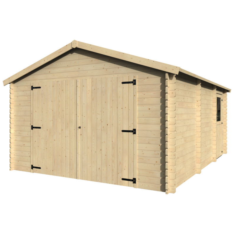 Garage Garodeal V2 34 mm avec double porte 3,86 x 5,19 m DÉCOR ET JARDIN
