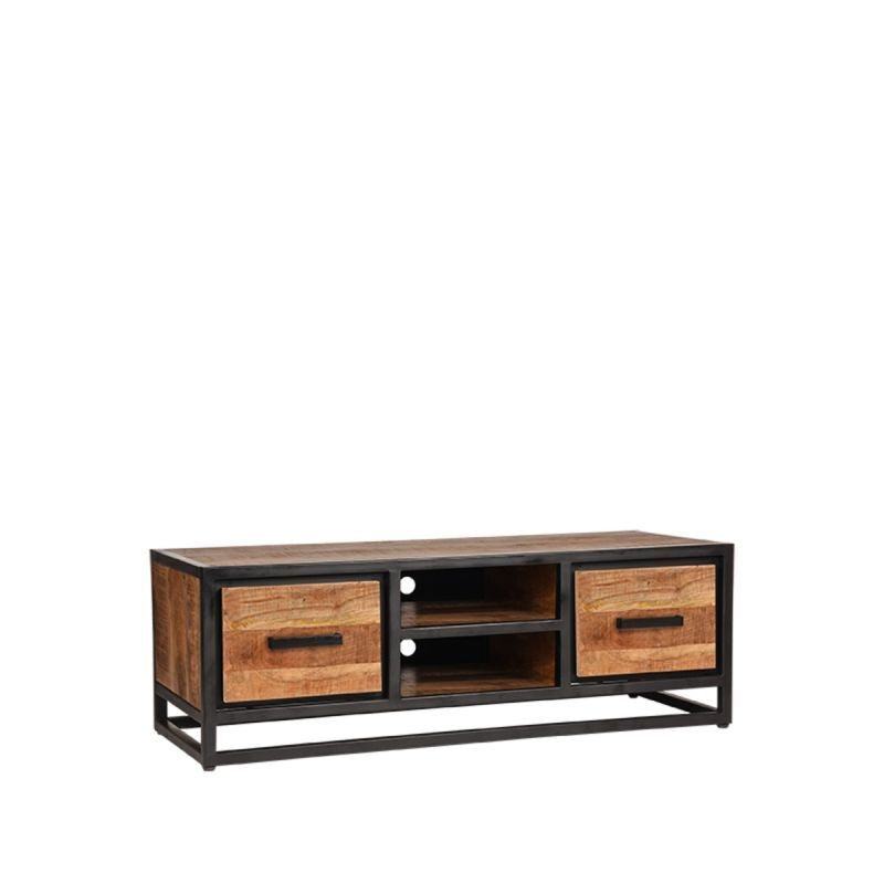 LABEL51 Tv-meubel Tampa - Zwart/Mangohout - 120x45x40cm
