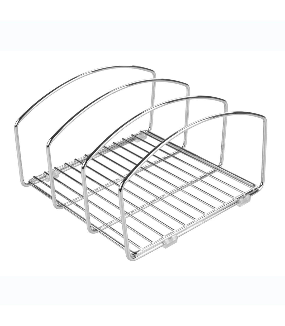 - Organiseur couvercles et poêles acier chrome - Argent