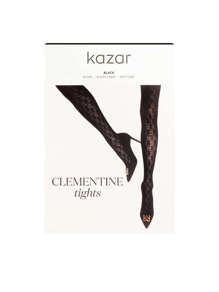 Black matte tights with monograms 80 DEN