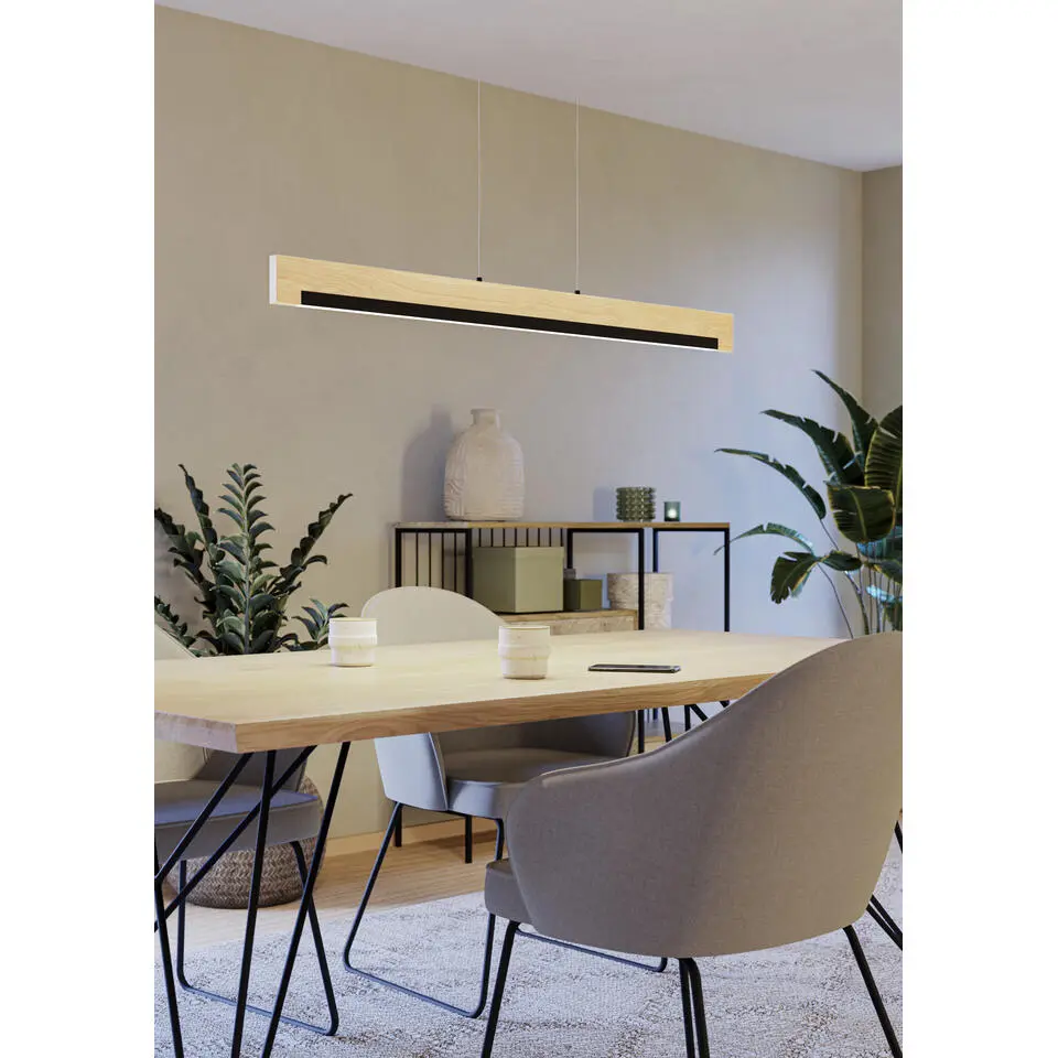 EGLOCamachoHanglamp-LED-110cm-Zwart/Bruin-Dimbaar